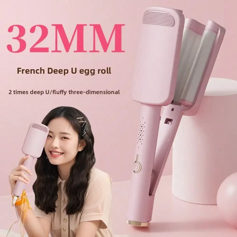 Curling Iron Egg Roll Head Egg Roll Lazy Artifact Instant Noodle Head Water Ripple Large Wave 32mm Splint Household