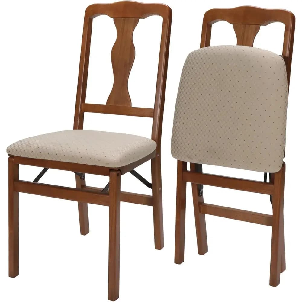 Set di 2 Poltrone in Legno di Ciliegio Stile Queen Anne