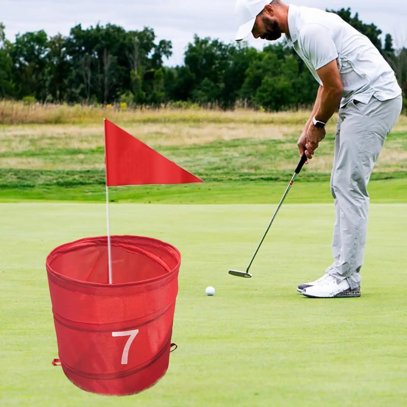 Secchio per gioco di scheggiatura da golf Pieghevole gioco di scheggiatura da golf Secchio di stoccaggio Palla Sport Training Organizzatore in tessuto Oxford per adulti