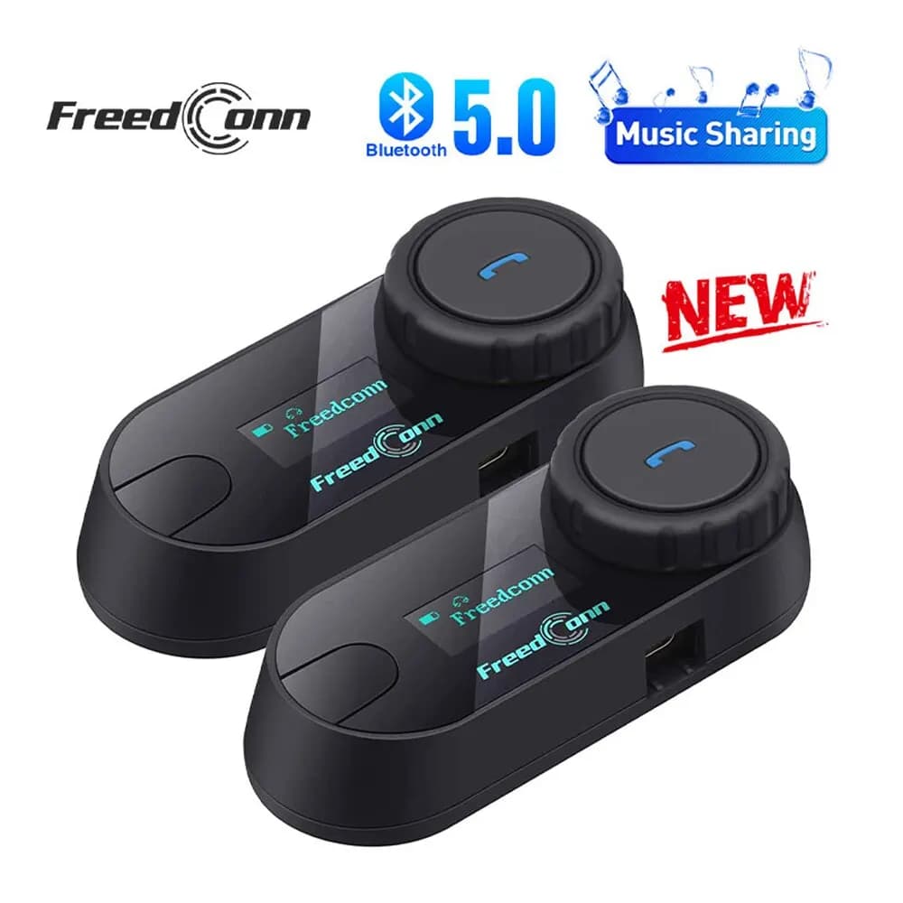 Freedconn T Com SC Bluetooth Motorcycle Intercom Helmet Headset Wireless Communication Interphone BT 5.0 Music Share 6Riders FM