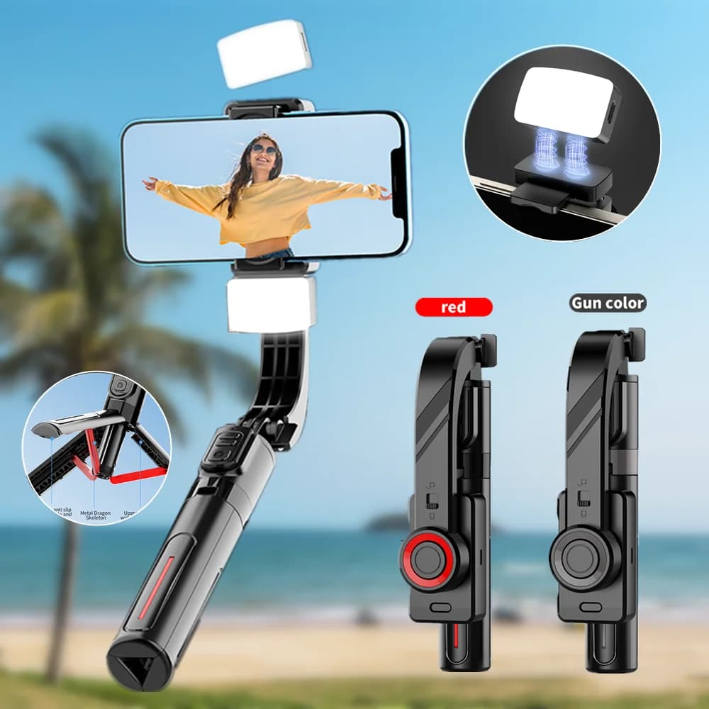 Controllo wireless 360 ° Stabilizzatore di gimbal rotanti per selfie stick anti-vibrazione per smartphone per riprese mobili verticali e orizzontali