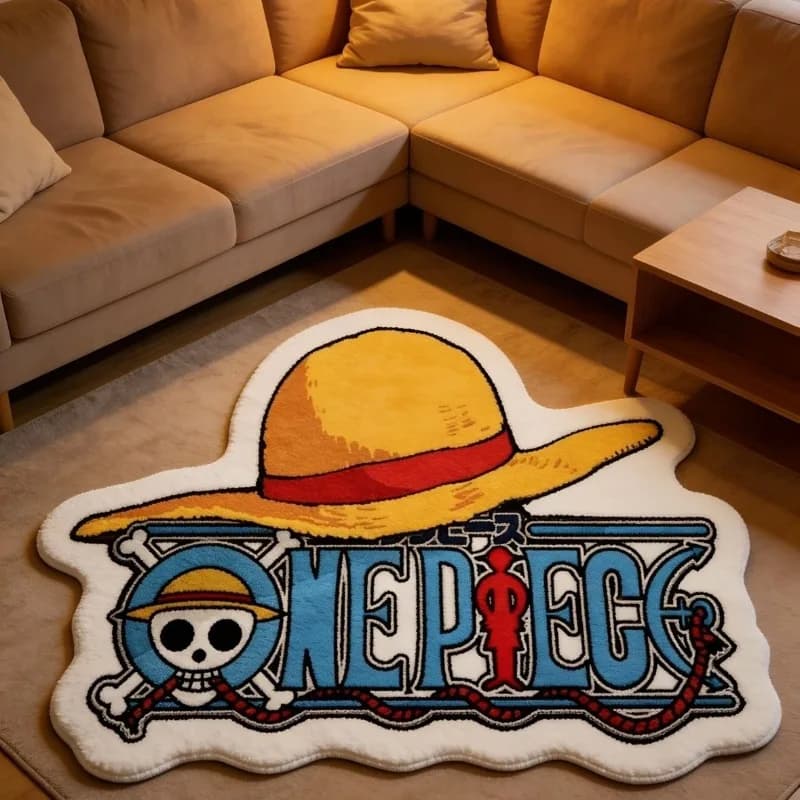 One Piece Anime Spliced Area Rug Peripheral Floor Mat Stain Resistant Carpet Suitable for Living Room Coffee Table Decoration