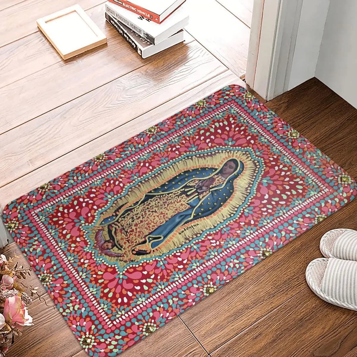 Virgin Mary Of Guadalupe Mexico Catholic Saint Doormat Kitchen Entrance Home Floor Mat Non-slip Carpet Rug for Bedroom Footpad