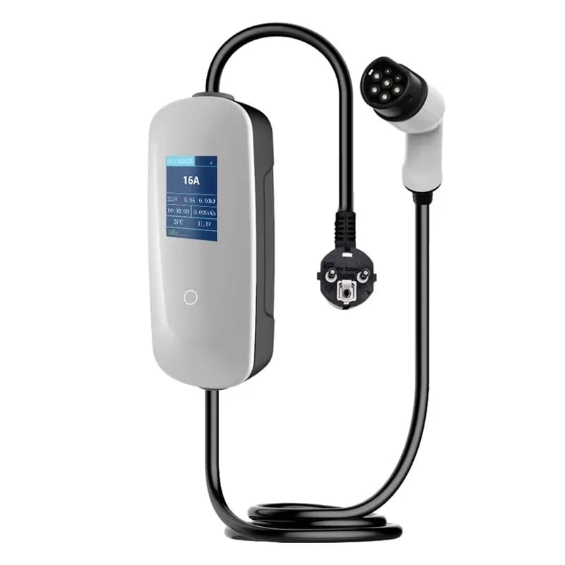 New 32A 7kW Adjustable Portable EV Car Charger with Type2 Plug and Charging Cables