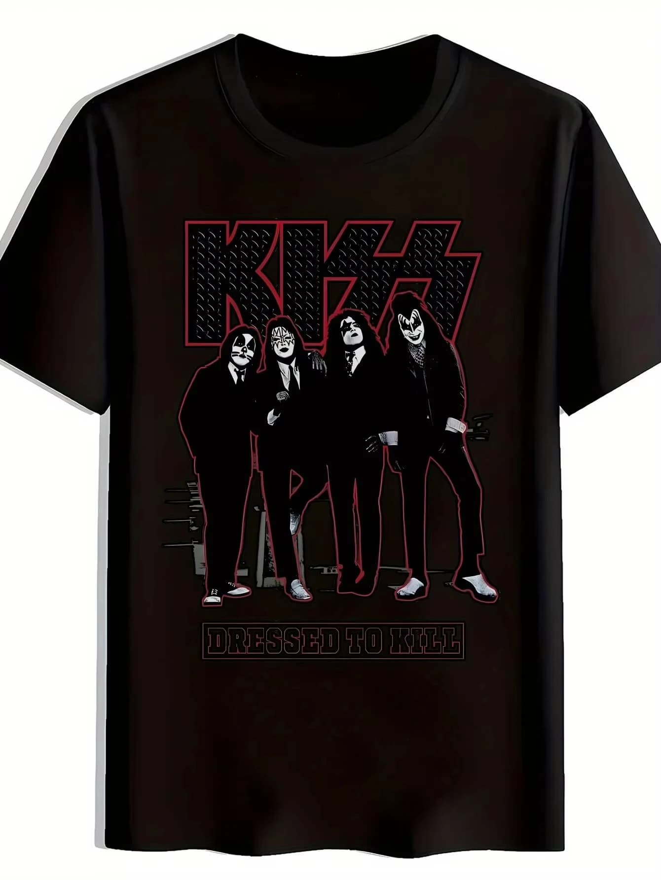 T-shirt a maniche corte con stampa grafica KISS Rock Band per uomo e donna - T-shirt casual estiva in poliestere girocollo con unisex pesante