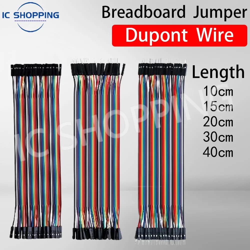 Jumper Wire 40PCS DuPont Line DuPont Cavo di collegamento maschio a maschio + femmina a femmina e maschio a femmina per Arduino KIT FAI DA TE