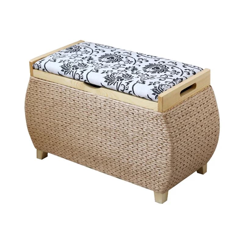 Mobili per soggiorno Sgabello portaoggetti manuale in rattan Sedie per cucina Poggiapiedi per ufficio Corridoio Pouf Armadietti semplici per vestiti
