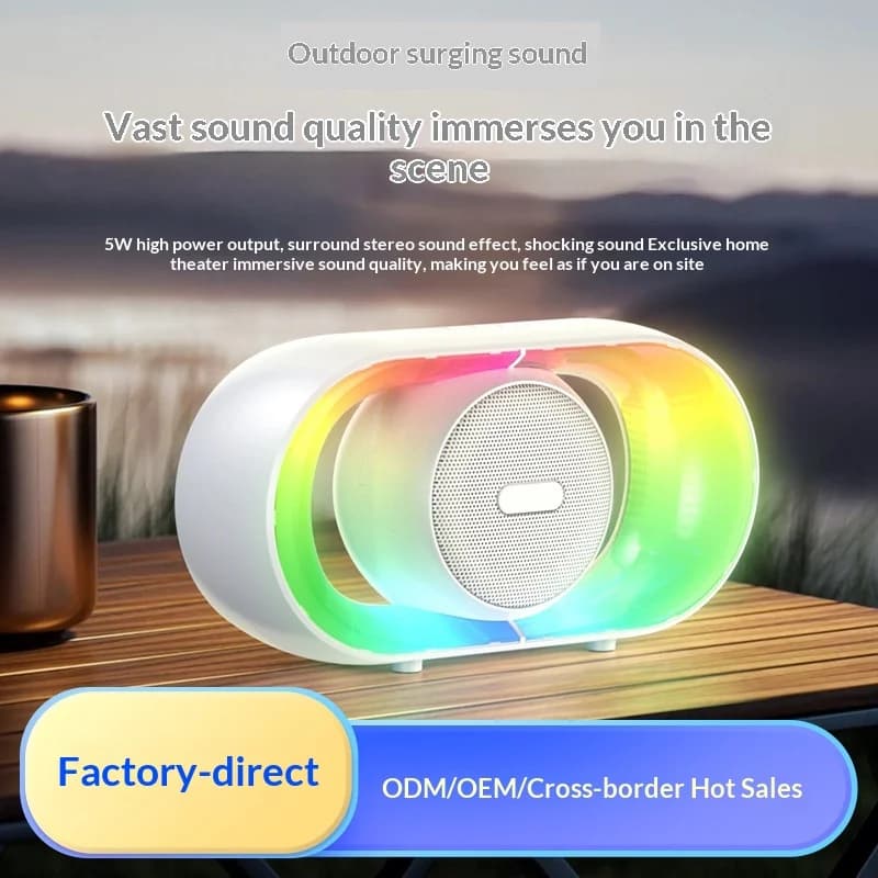 Mini Bluetooth Speaker RGB Colorful Portable Radio Powerful Outdoor Camping Card Subwoofer TWS Stereo Party Speakers