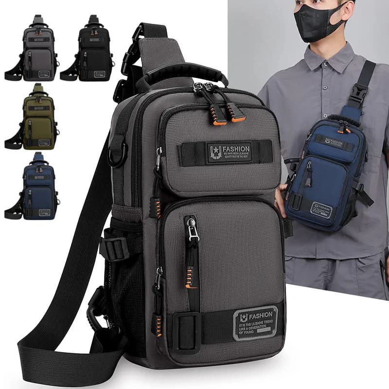 Borsa da petto multifunzionale da uomo Borse a tracolla multitasche semplici e leggere Sport all'aria aperta Escursionismo Borsa a tracolla da ciclismo