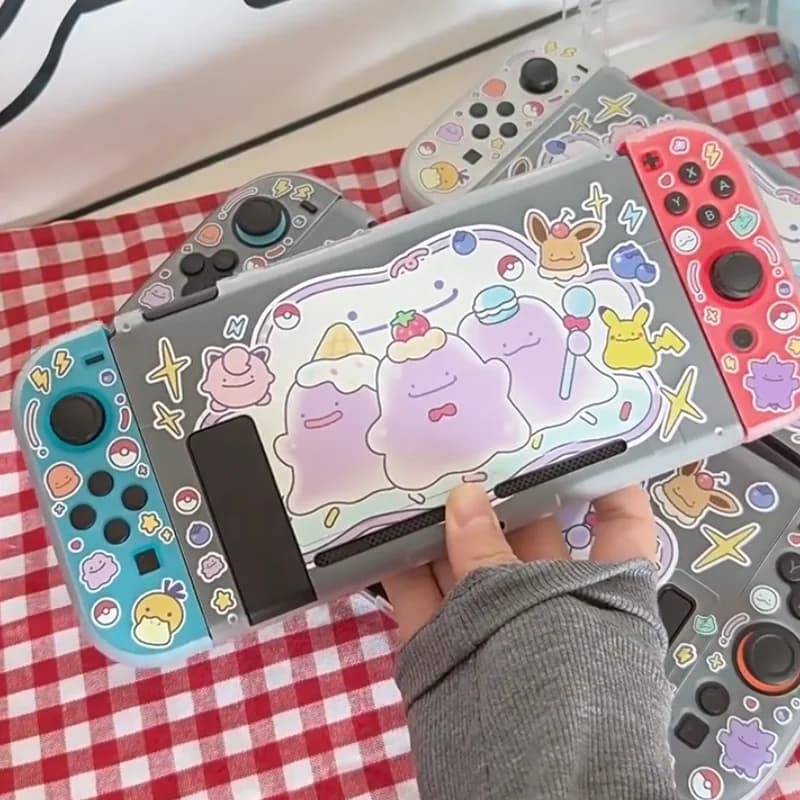 Disponibile - Custodia Protettiva Rigida Semi-Trasparente Metamon Ditto Anime per Nintendo Switch OLED NS NS2 - Accessorio Gioco Carino