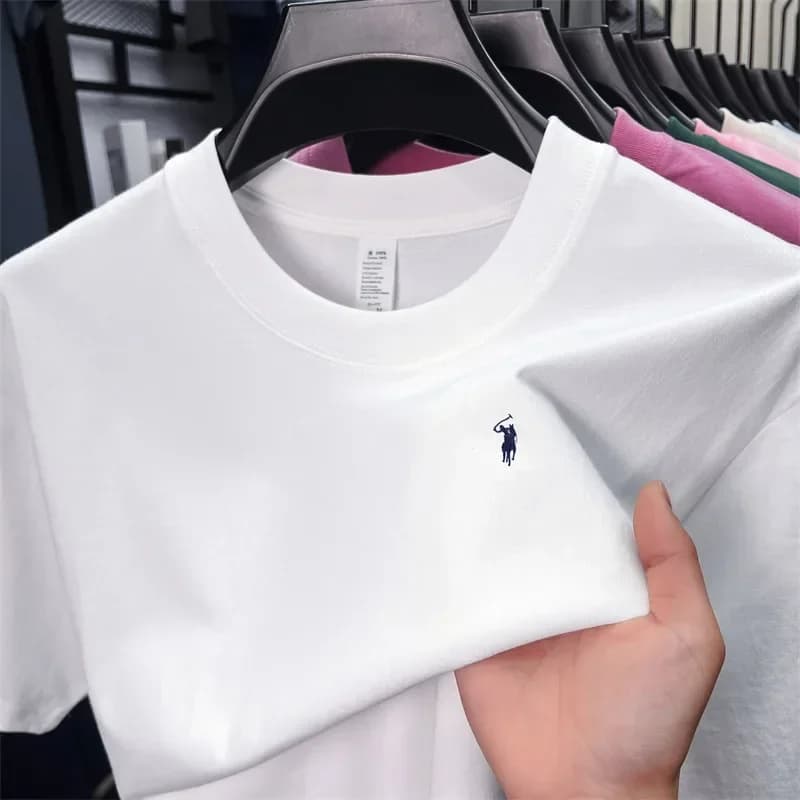 T-shirt da uomo a maniche corte, di alta gamma, con stampa di design, casual, comoda, con scollo rotondo, per l'outdoor.