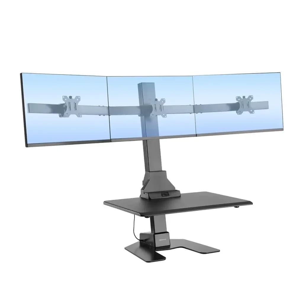 Convertitore per scrivania elettrica a tre monitor, supporto per 3 schermi, scrivania regolabile in altezza con 3 supporti per schermo