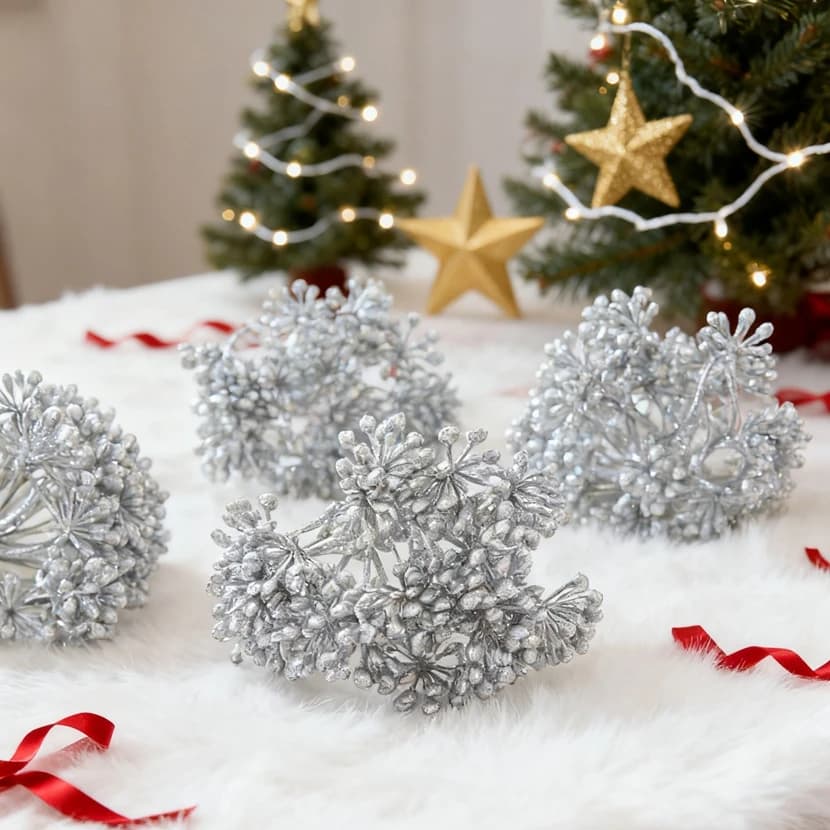 1/3 Pcs Artificial Plant Sprig Christmas Tree Filler Wedding Garden Party Holiday Home Table Vase Scrapbook DIY Decorative Props