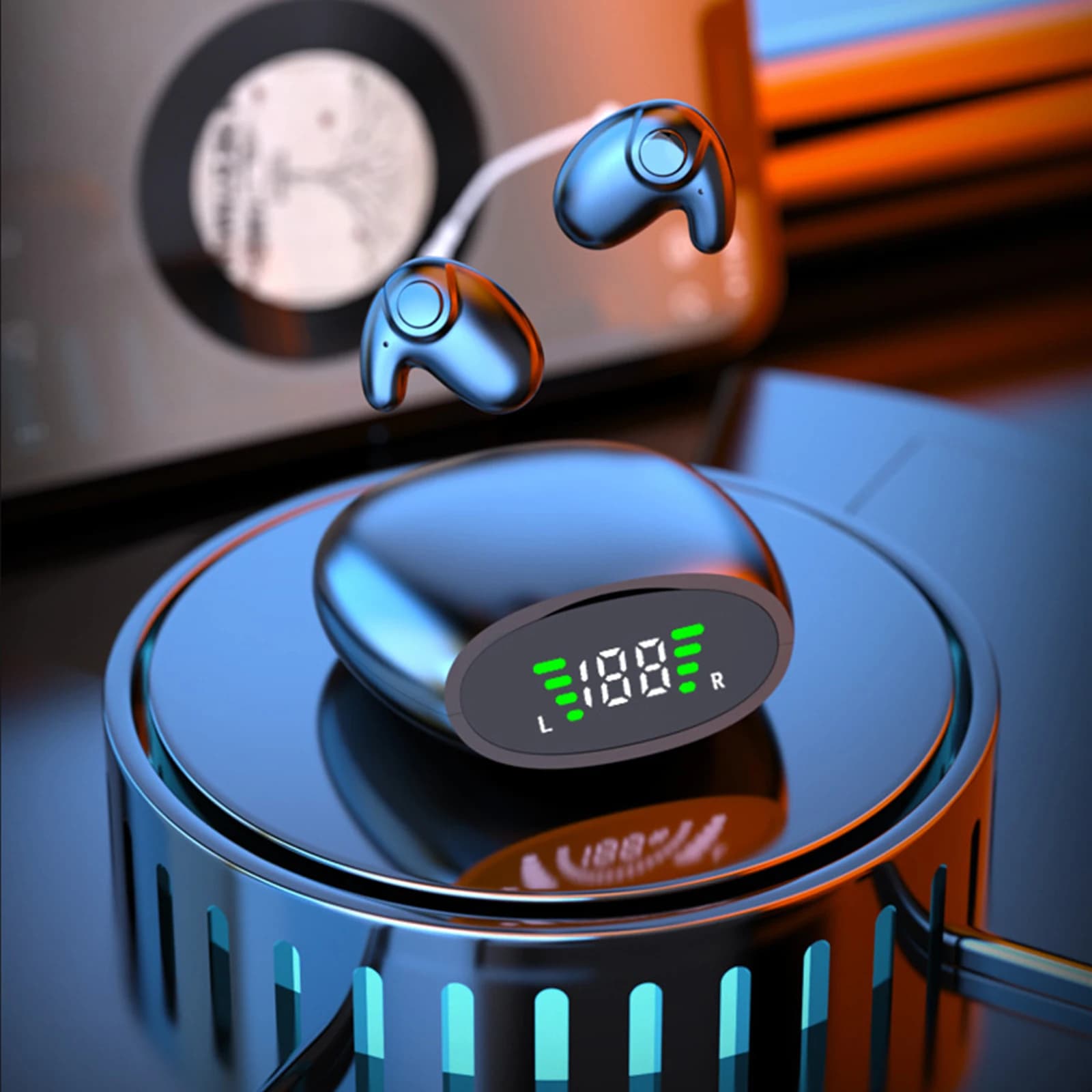 BT Wireless Earbuds with Mic Invisible Sleep Earphones Lightweight Open Ear Headsets for Running Fitness Learning Accessories