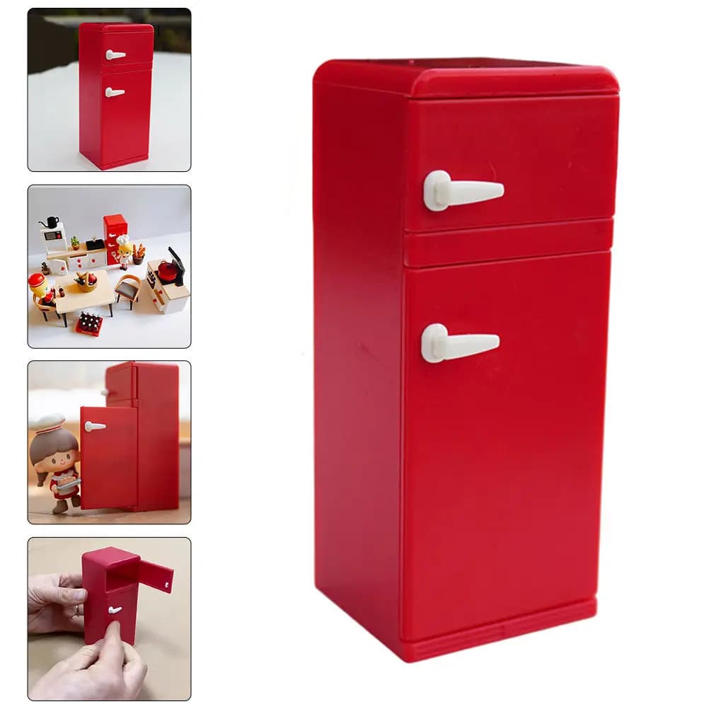 Mini Frigorifero Giocattolo, Piccolo Frigo in Plastica per Gioco Educativo, Simulazione di Elettrodomestico per Bambini