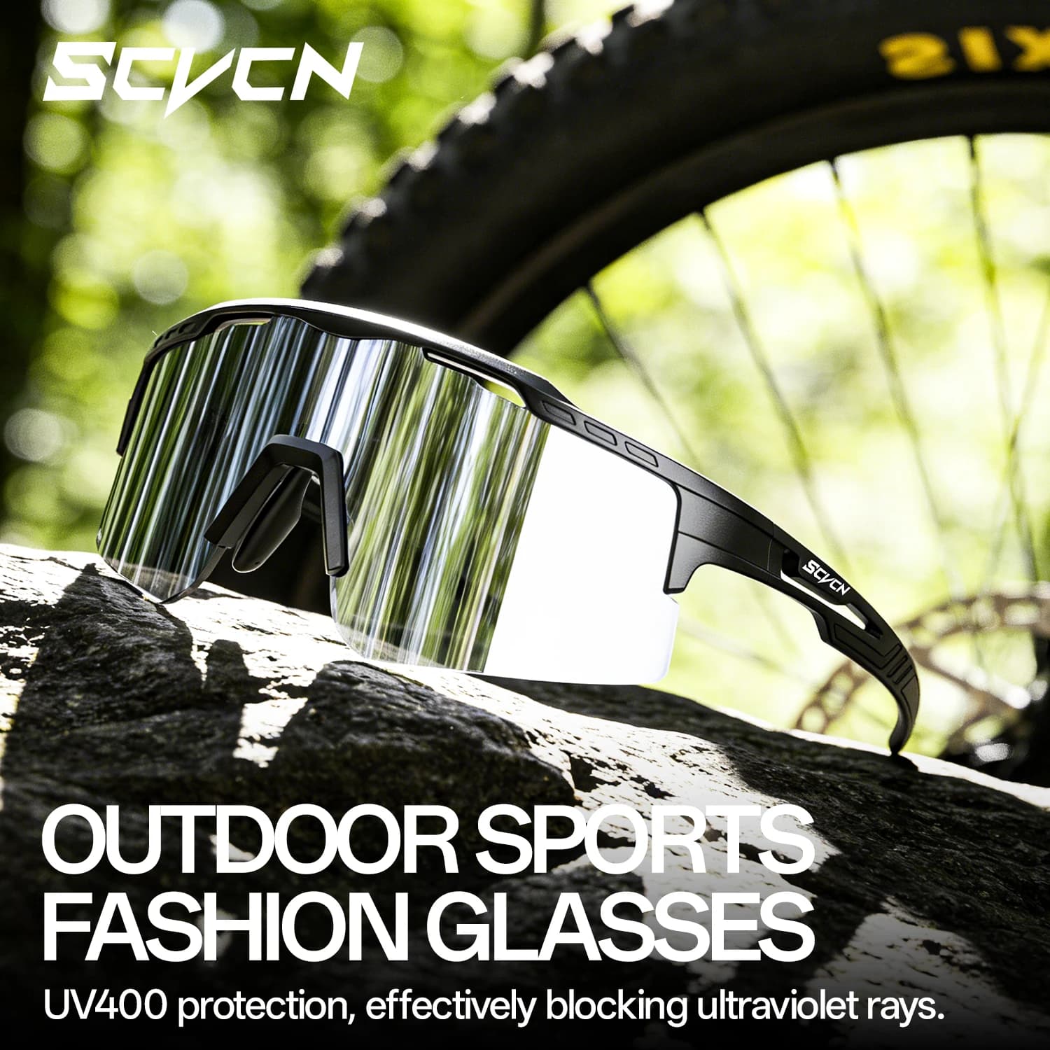 SCVCN New Cycling Sunglasses UV400 Women Men Windproof Outdoor Sports Eyewear MTB Road Bike Hiking Running Goggles Protection