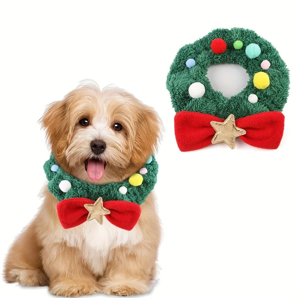 2026 New 1pc Christmas Cat Dog Collar Holiday Bow Tie Pet Scarf Neck Strap Dress up Bow-knot Photo Props for Cats And Dogs
