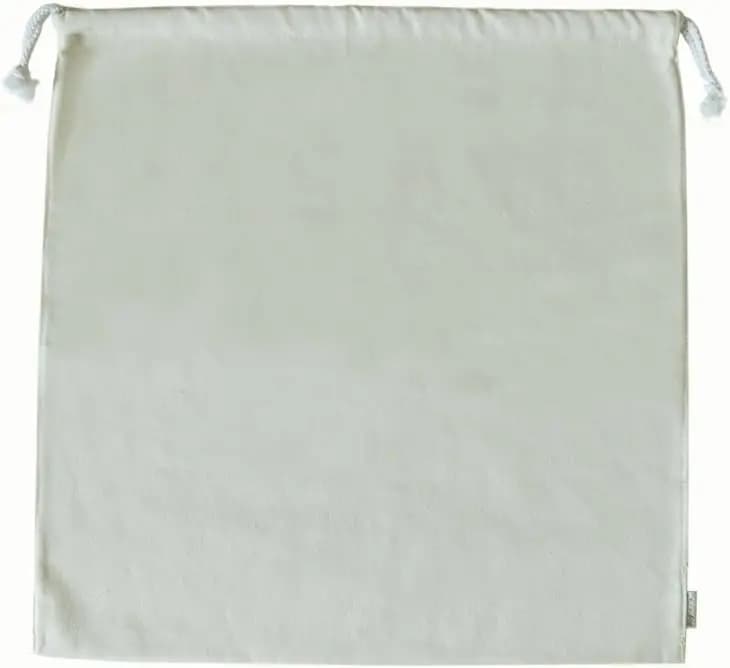 Set di 2 Sacchi per Bucato in Tela di Cotone, Resistenti 18x18 con Cordoncino per Viaggi e Casa