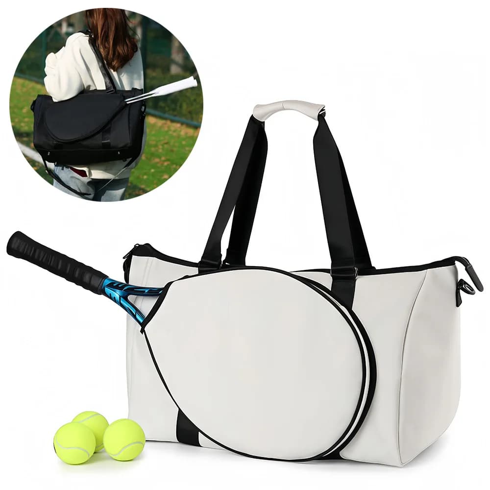 Tennis bag tennis bag for women and men unisex - Pickleball, badminton, squash case Convertible shoulder strap