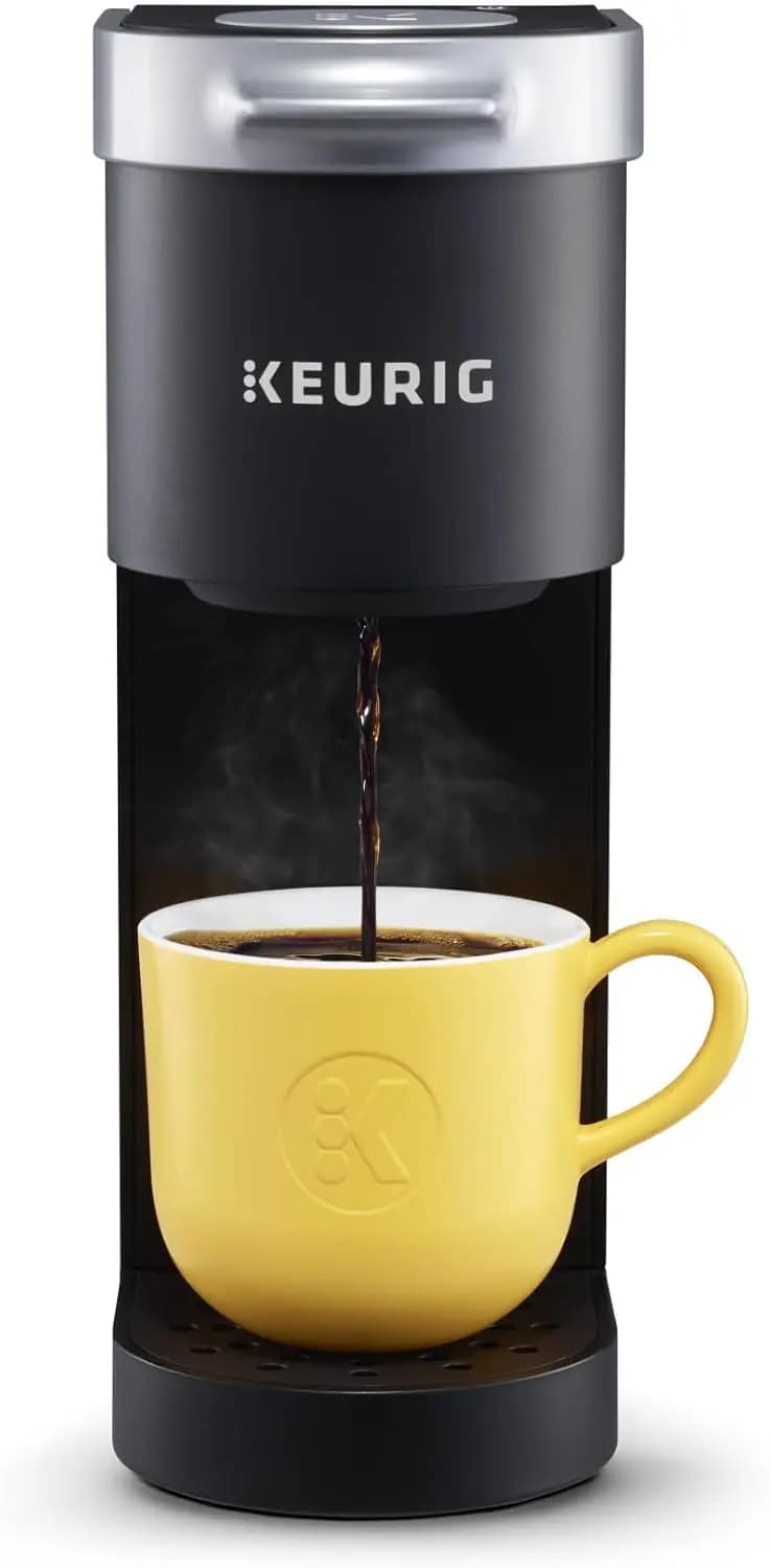 Macchina da caffè compatta per porzione singola, capacità 6-12 once, con porta cavo, nera