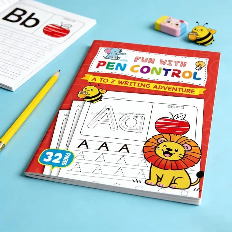 26 esercizi alfabetici, giochi di colorazione per il controllo della penna, divertenti esercizi di calligrafia con lettere, libro di apprendimento interattivo