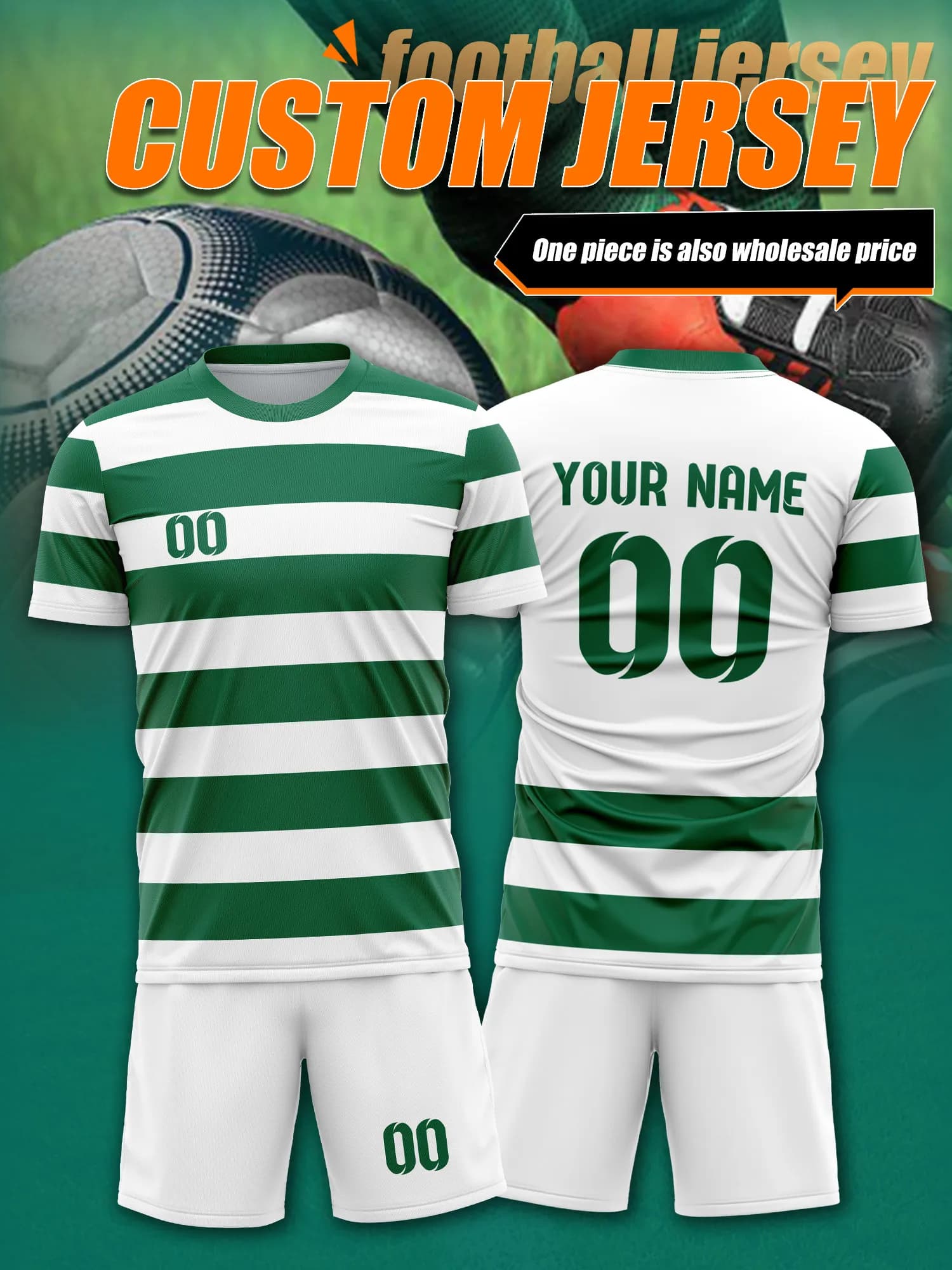 Custom Football Knife with Image, Number and Name, Soft Collar, Comfortable and Anti-Furrite, Sports Clothing for Fans