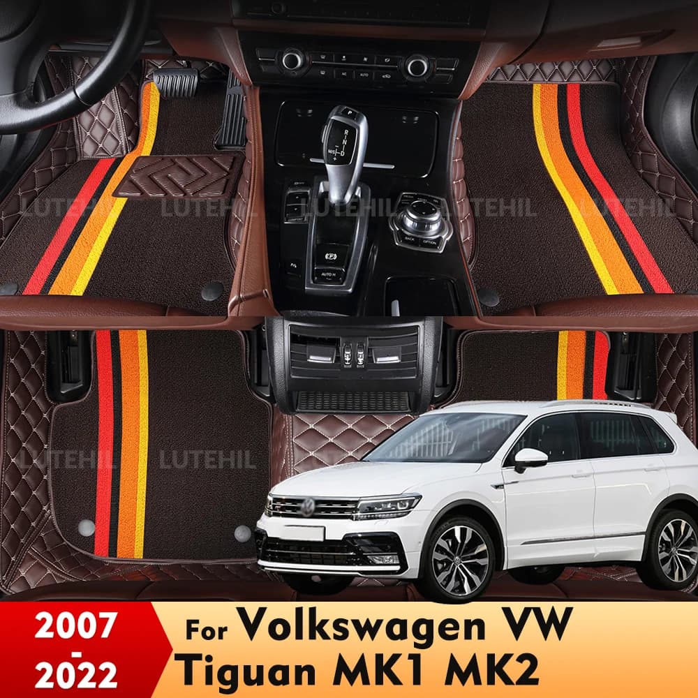 LUTEHIL Per Volkswagen VW Tiguan 2007-2016(MK1) 2017-2022(MK2) Tappetino per auto personalizzato Accessori per tappeti per automobili protettivi