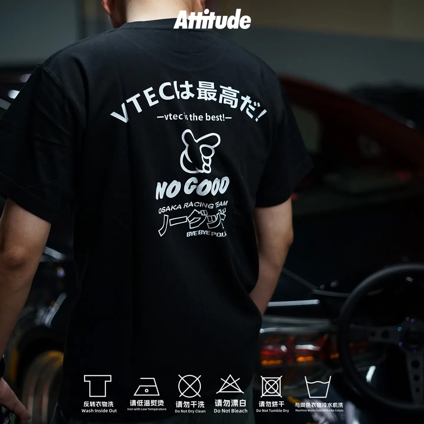 2026 Summer Fashion New Attitude JDM modified car for Honda Fit and Civic VTEC. From Osaka, it's a gangster's cotton T-shirt