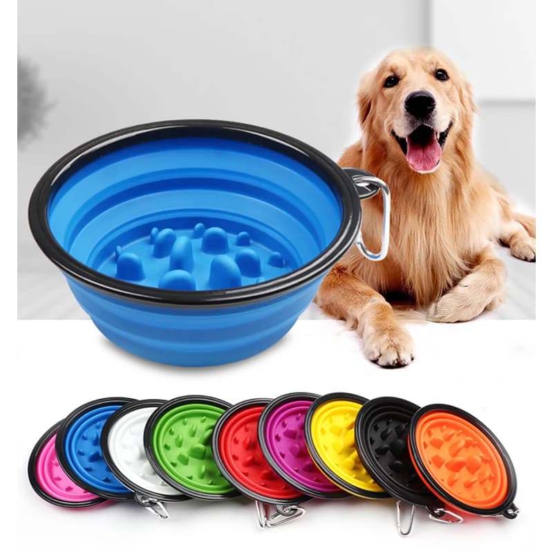 Ciotola per Alimentazione Lenta per Cani e Gatti, Alimentatore Anti-soffocamento, Ciotole Pieghevoli Portatili in TPE per Viaggi all'Aperto, Accessori per l'Alimentazione degli Animali Domestici