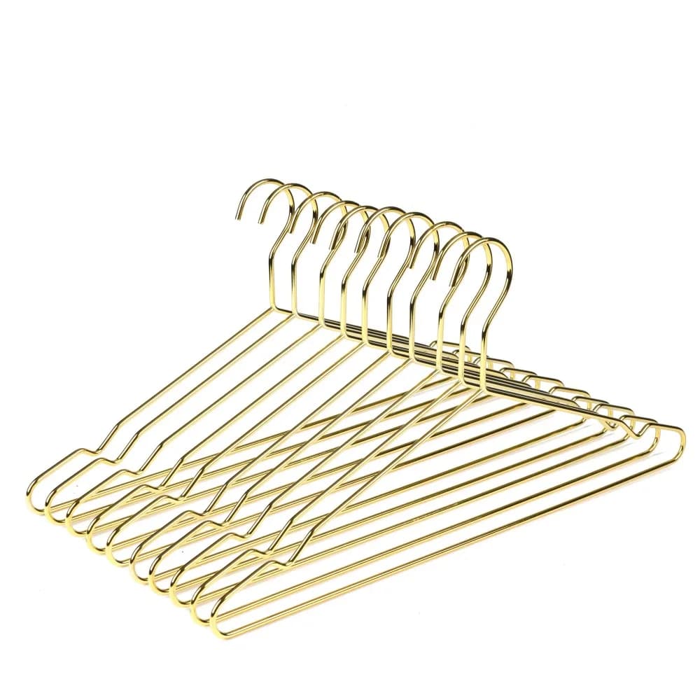 10 Pezzi Appendiabiti in Filo Metallico per Bambini e Adulti, Robusti e Durevoli in Acciaio Inossidabile, Antiscivolo, Salvaspazio, per Carichi Pesanti