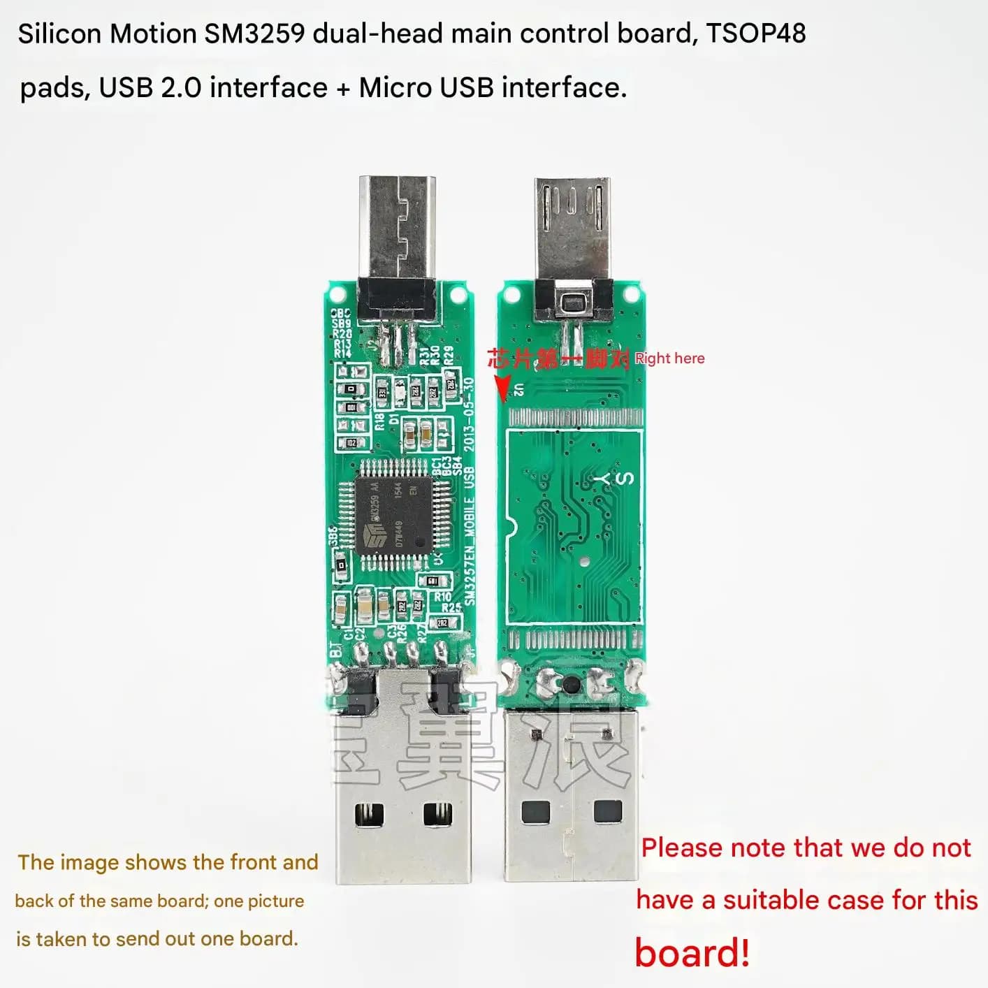 Scheda Controller USB Flash Drive Dual-Port Silicon Motion SM3259 DIY con Interfaccia USB 2.0 TSOP48 e Pad di Saldatura Single-Chip