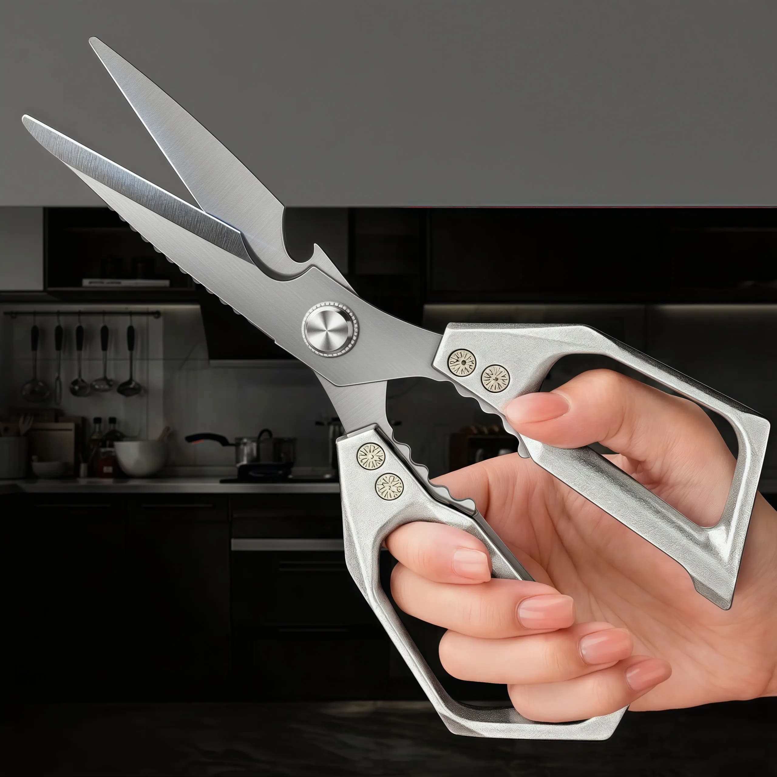 Stainless Steel Kitchen Shelves Multifunctional Kitchen Tools Stainless Steel Vegetable Cutting Meat Food Shears for Fish