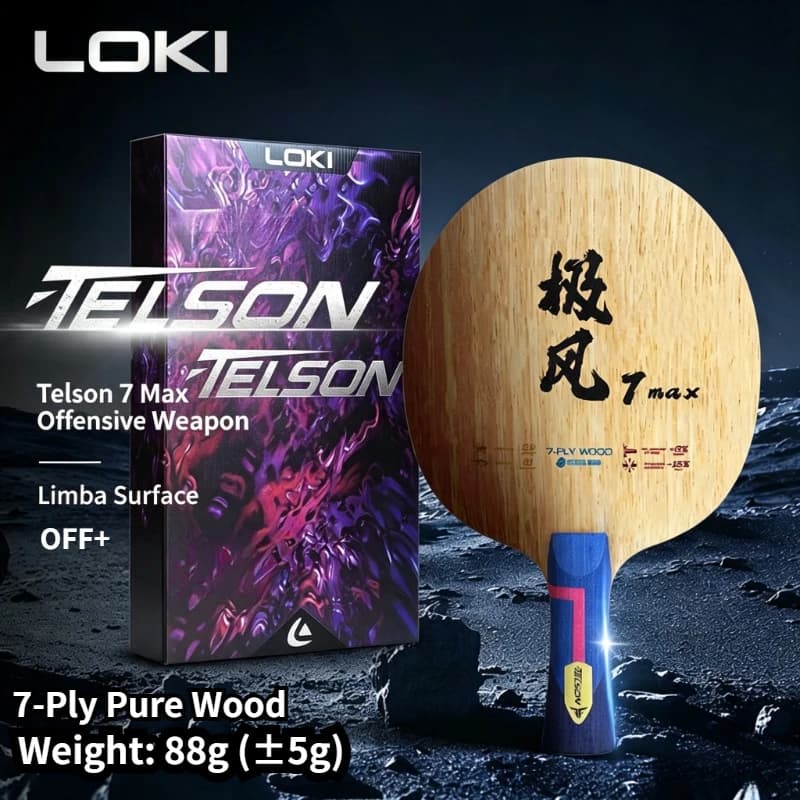 LOKI Telson Jifeng 7 Max Table Tennis Racket Blade 7-Ply Pure Wood Limba Surface OFF+ Ping Pong Paddle for Intermediate Players