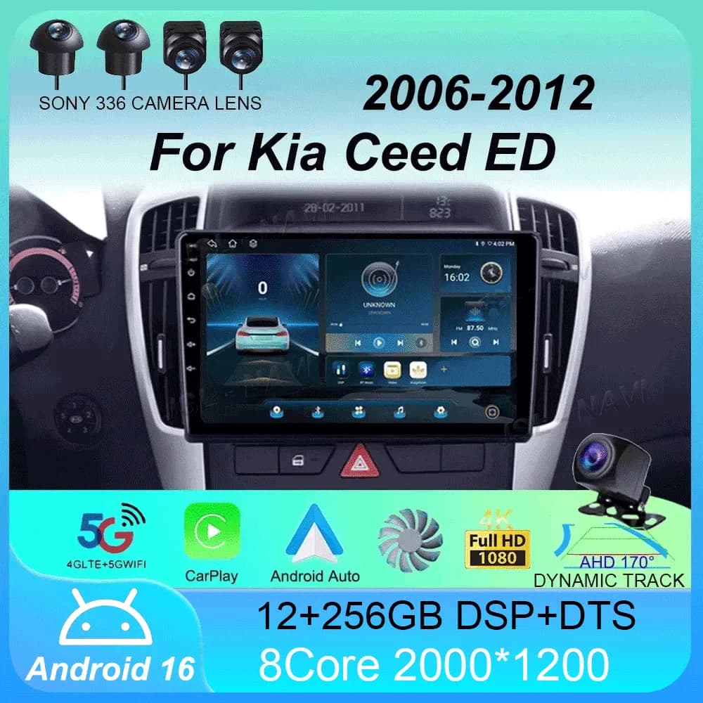Per Kia Ceed ED 2006 - 2012 Autoradio Android 16 Lettore Multimediale Video Navigatore GPS Stereo Senza 2din 2 din dvd