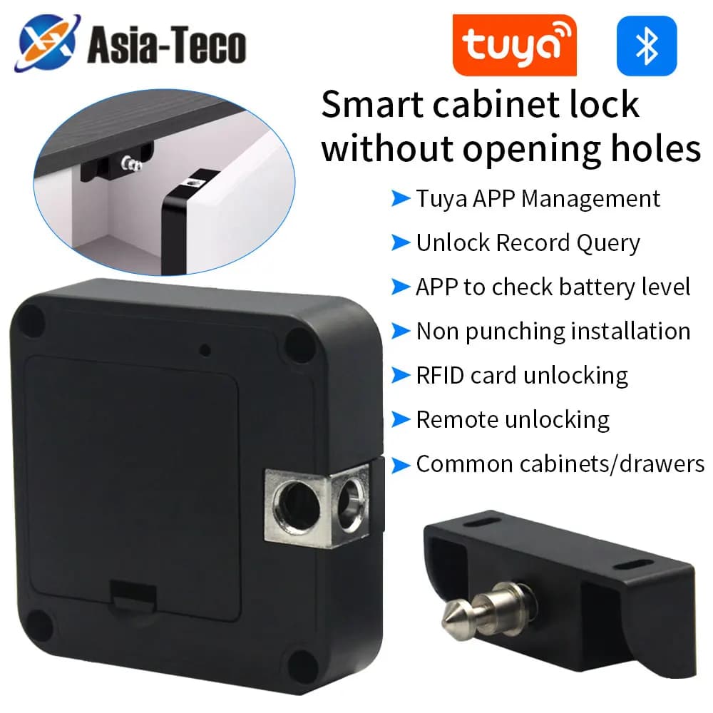 Smart Invisible Serratura per porta in legno Serratura elettronica senza chiave IC Card NFC Tuya App Sblocca armadietto per mobili Cassetto Serrature intelligenti