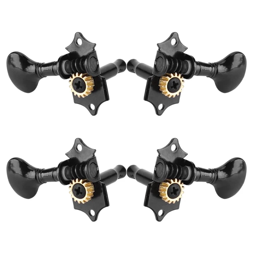 8PCS Black/Silver Ukulele Tuning Pegs Fish Tail Design Easy Installation Ukulele Parts Metal Musical Instrument Parts Guitar
