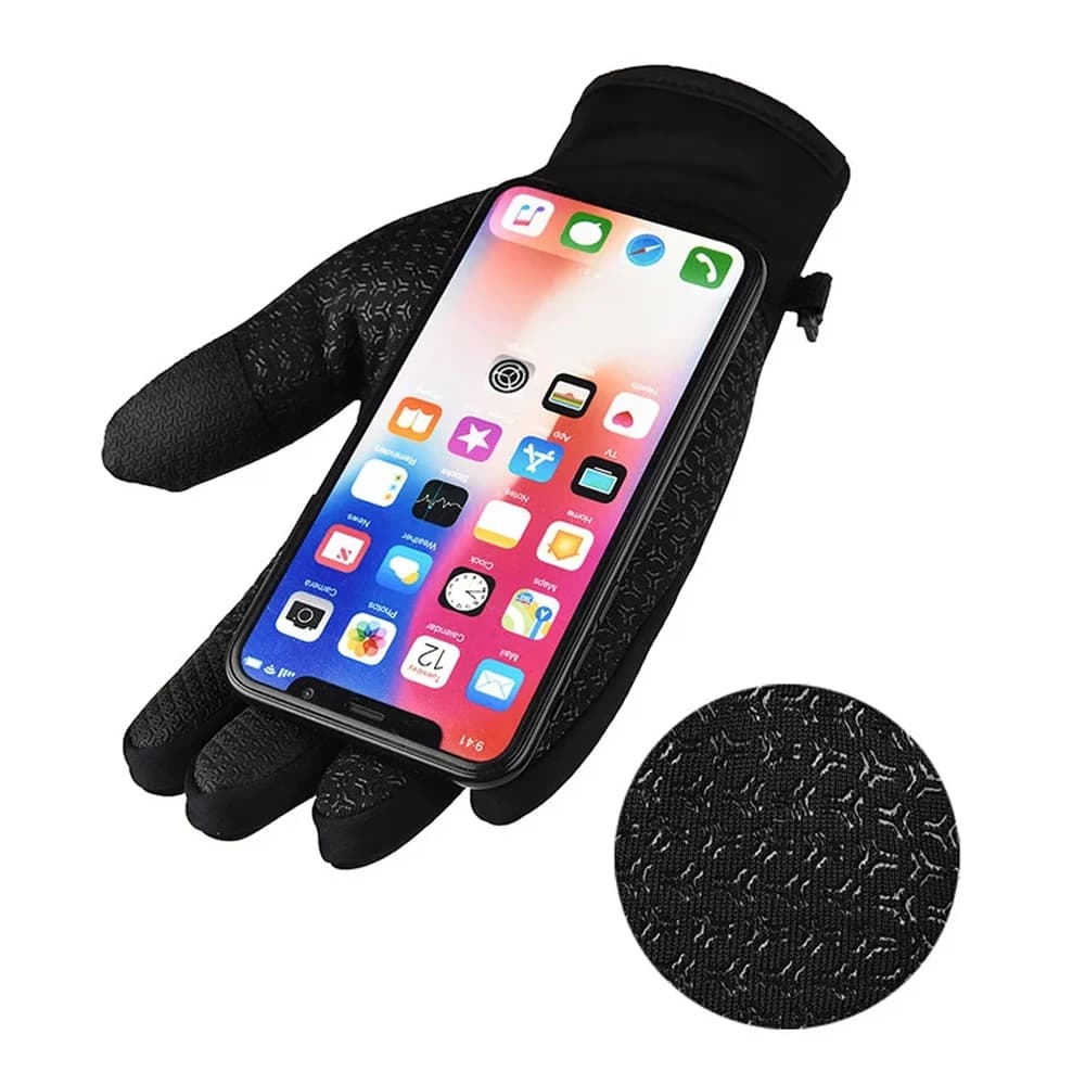 1 paio di guanti per il supporto del polso, guanti caldi touch screen, guanti impermeabili per ciclismo, corsa, escursionismo, arrampicata, guida