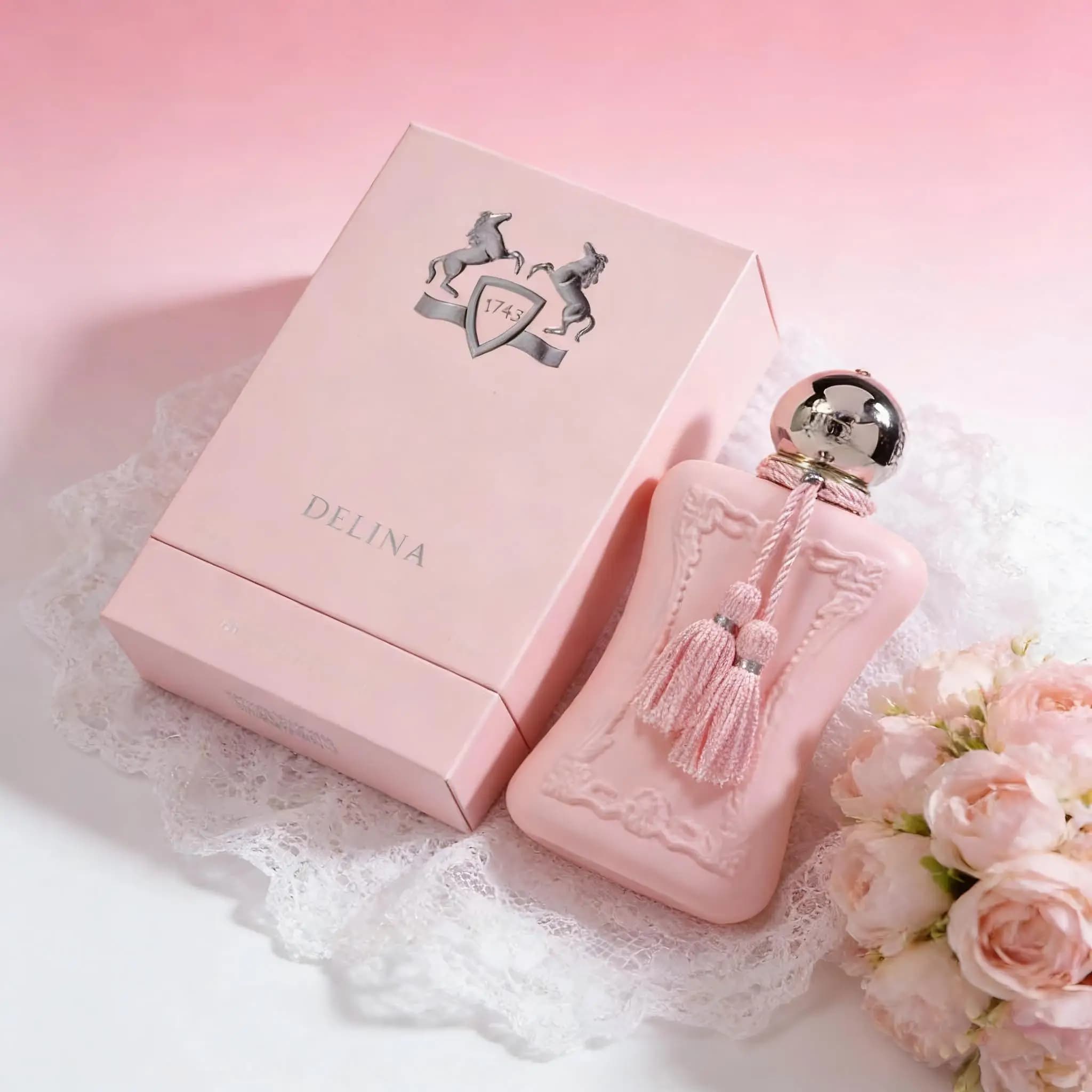 DELINA EDP: Elegant Pink Flacone with Nappina, Sophisticated Female Perfume for Daily Use