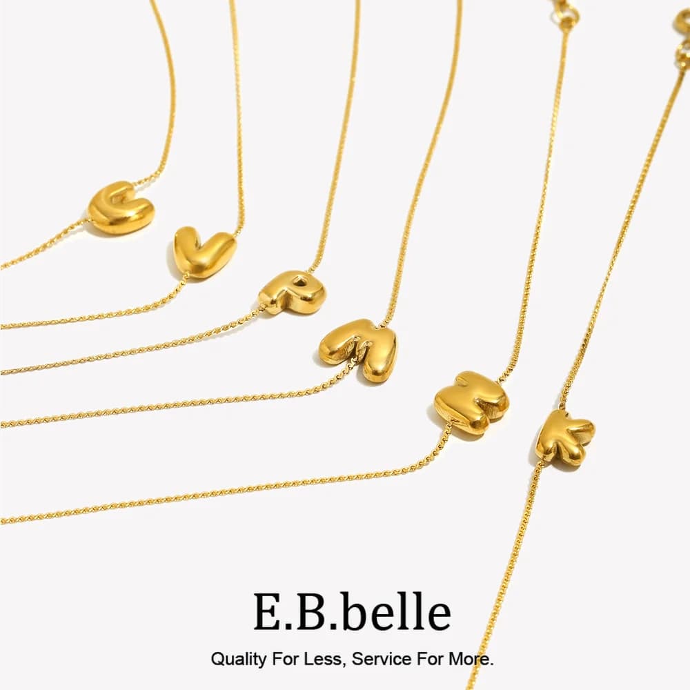 EBbelle 26 lettere placcate in oro braccialetto a catena S in acciaio inossidabile impermeabile ipoallergenico gioielli di moda per le donne fascino