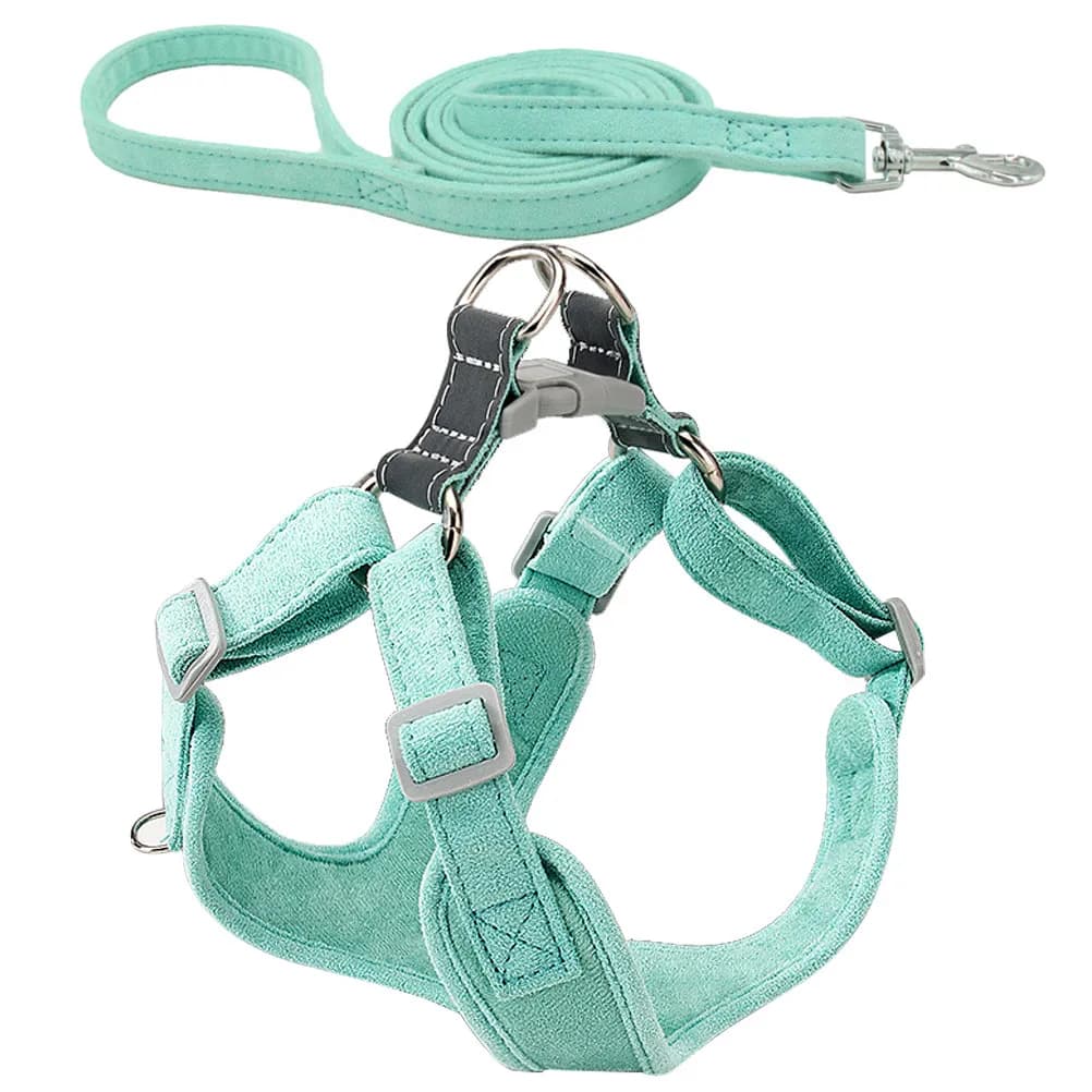 1Set Reflective Dog Harness Set High-Strength Wear-Resistant Leash for Small Medium Dogs Outdoor Walking Training Jogging Safety