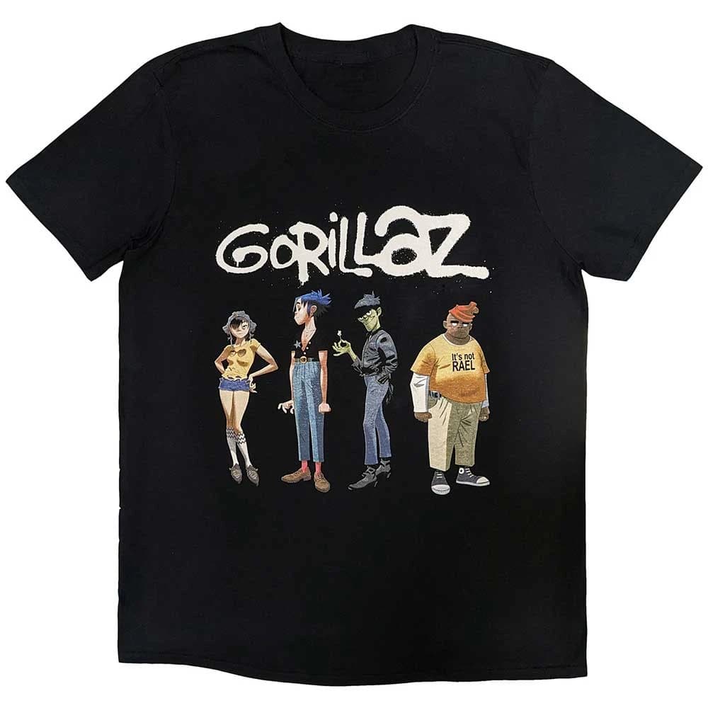 T-shirt Gorillaz Spray Logo Group Band, 100% cotone, con grafica, per uomo e donna, streetwear estivo