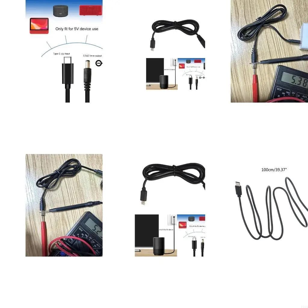 193A Type C to 5V 5.5x2.1mm Charging Cable for Router Laptop Speaker Modem LED