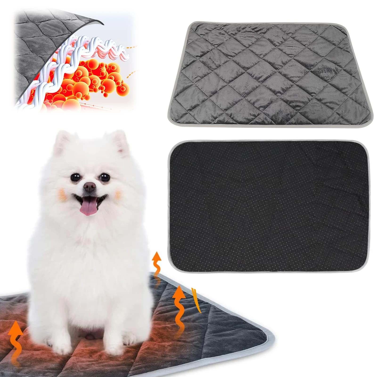 Winter Soft Self Warming Cat Bed with Non-Slip Bottom Washable Non Electric Pet Blanket for Outdoor and Indoor Kittens Puppy