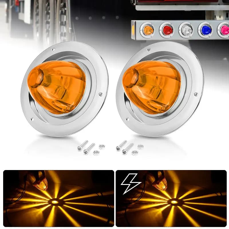 Luce stroboscopica a LED a forma di anguria con staffa, luce di posizione laterale, indicatore di direzione, luce di segnalazione per camion, rimorchio, trattore 12/24V