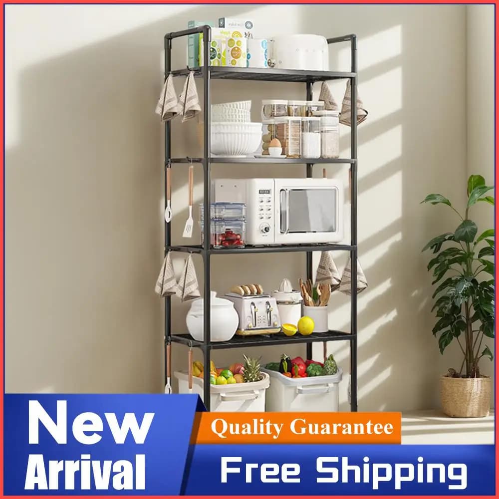 5 Tier Shelving Unit Heavy Duty Storage Rack 66 Lbs Capacity Standing Shelf for Kitchen Pantry Closet Bathroom Laundry Garage