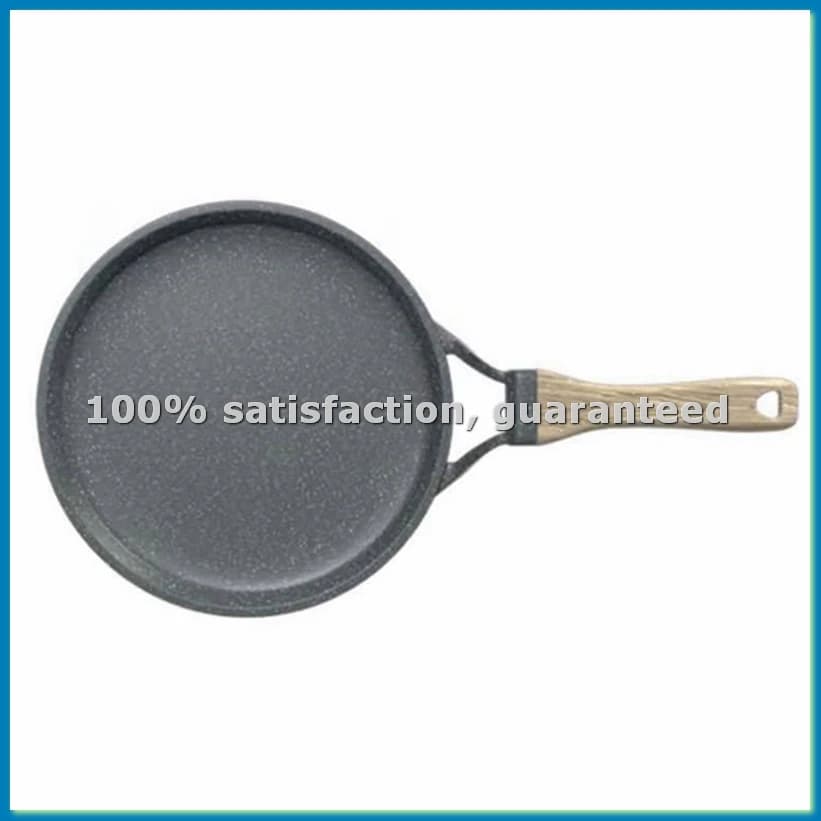 24cm Stone Frying Pan Non-Stick Cast Iron Pancake Pan Omelet Pot for Gas Stove Induction Cooker Kitchen Cookware-AT35