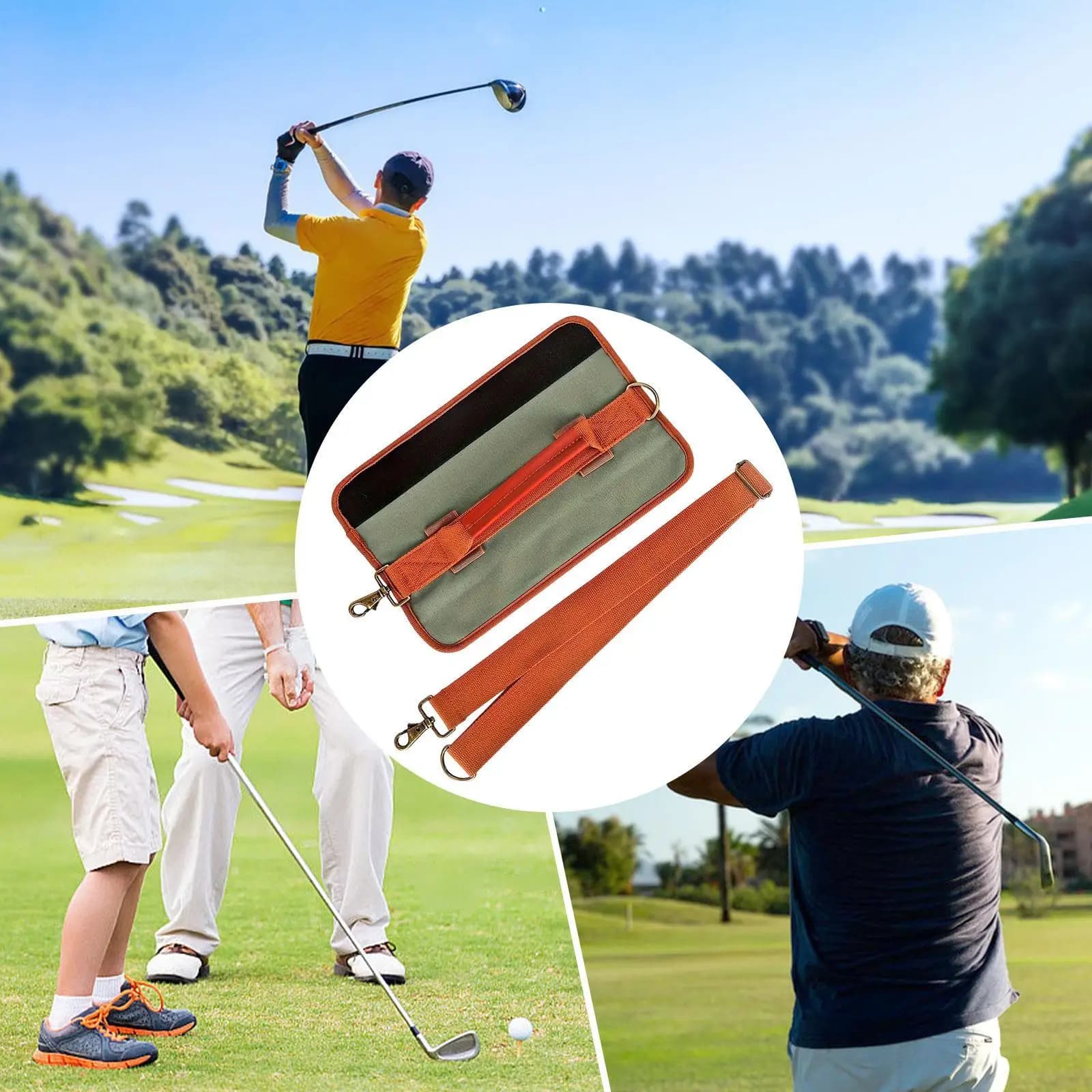 Borsa da Golf in Tela con Porta Tee, Borsa Leggera per Allenamento e Pratica Professionale