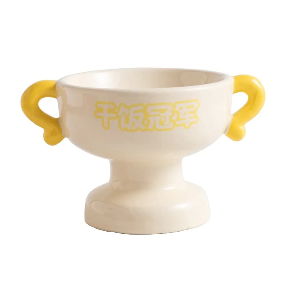 Elevated Cat Food Water Bowl Large Capacity High Feet Ceramic Pet Bowl Stable Non-Slip Base Pet Food Basin Pet Supplies