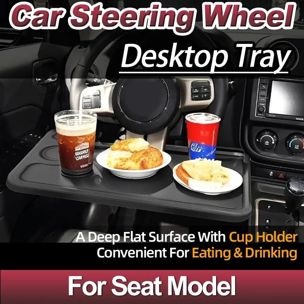 Multifunctional Car Steering Wheel Tray Table Universal Portable Auto Food Drink Cup Holder Laptop Desk for Tesla Toyota Honda