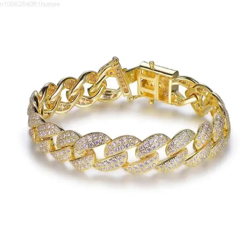 Bracciale da Uomo con Catena Cubana e Diamanti Moissanite, Gioiello Hip-Hop Personalizzato, Regalo